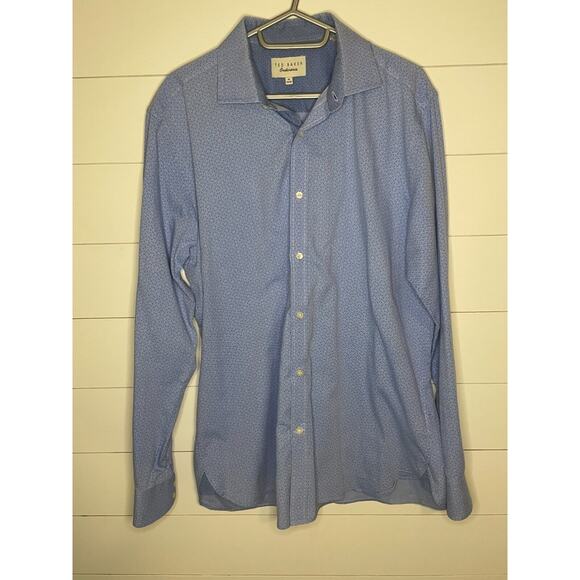 Ted Baker Endurance Dress Shirt, 16 34/35 Fits Like LARGE Regular Fit, Flip Cuff - Picture 1 of 6